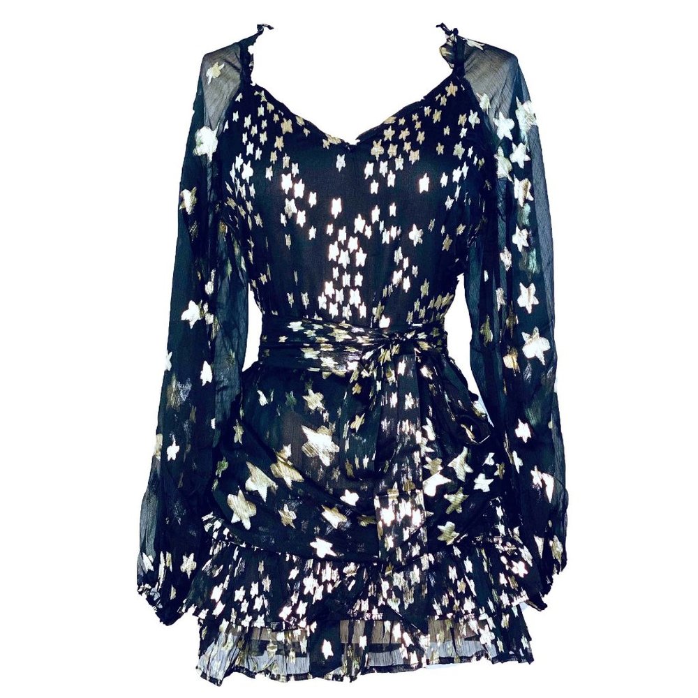 New Women Black/Gold Slim Fit Mini Dress